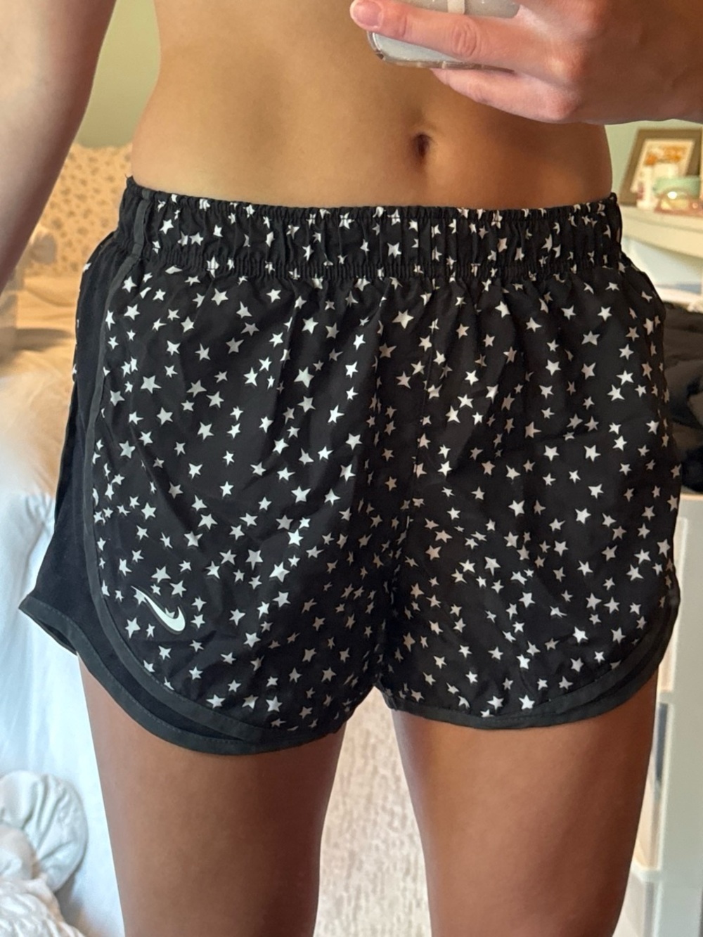 Nike Black Star-Print Athletic Shorts